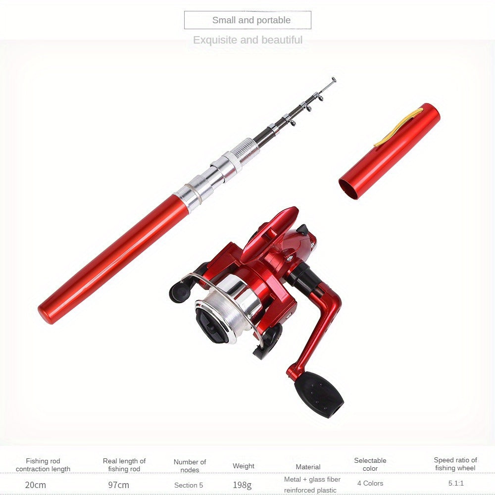 2-Pack Pocket-Sized Fishing Rod & Reel Combos | 26cm Pen-Style | Multi-Environment
