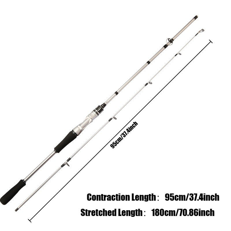 Silvery Carbon Fiber Lure Rod - 70.9" | M Power | Medium-Fast | All-Water
