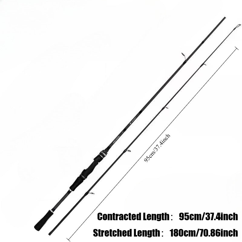 71" Black Gold Travel Fishing Rod | Carbon Fiber | Fast Action | Gift-Ready
