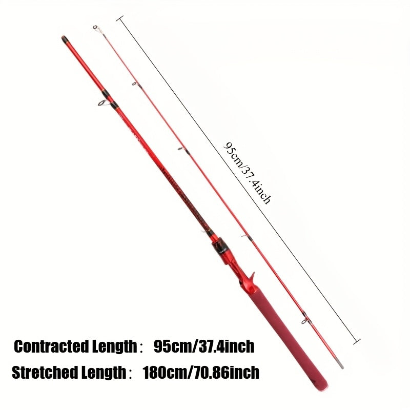 70.9" Carbon Fiber Fishing Rod | Ultralight | 2-Piece | Dual Water | EVA Grip + Ceramic Guides
