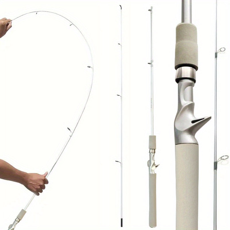 White Fiberglass Fishing Rod - 180cm (70.9in) | Durable & Ergonomic | Lure/Casting