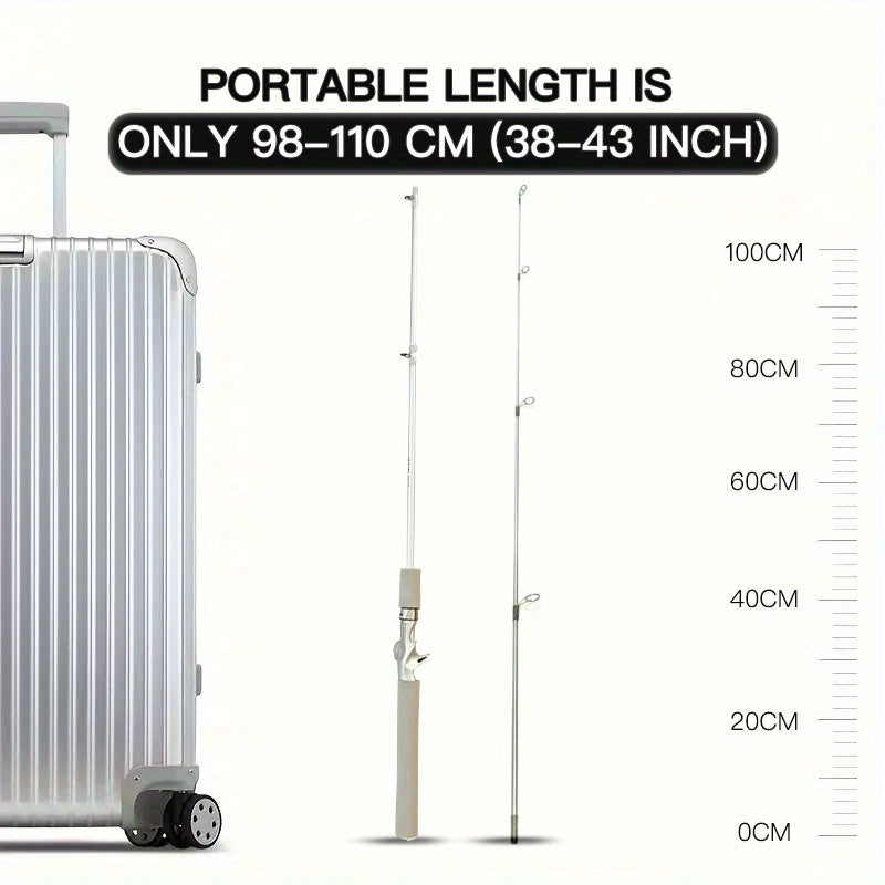 White Fiberglass Fishing Rod - 180cm (70.9in) | Durable & Ergonomic | Lure/Casting