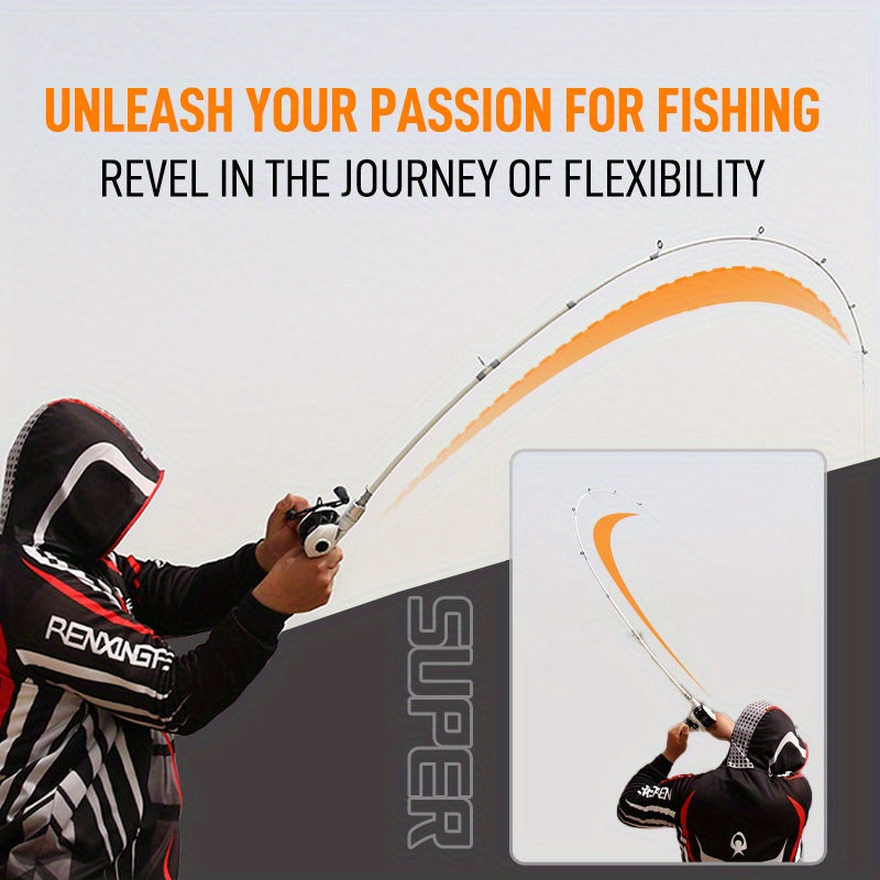 White Fiberglass Fishing Rod - 180cm (70.9in) | Durable & Ergonomic | Lure/Casting